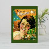 Denken aan jou  Retro Folie Feestdagenkaart (Staand Voorkant)