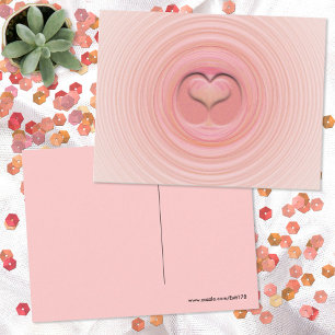 Denken aan jou Roze Peach Spiraal Abstract Hart Briefkaart