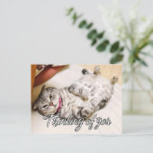 Denken aan jou - Schattige poesje Briefkaart (Staand voorkant)