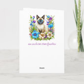 Denken aan jou | Siamese kat in bloemen Kaart (Achterkant)