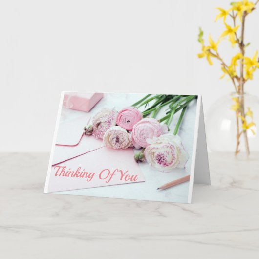 **DENKEN AAN JOU** SYMPATHIE BOODSCHAP KAART (Gele Bloem)