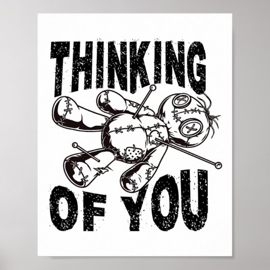 Denken aan jou Voodoo Doll Funny Halloween 2024 Poster (Voorkant)