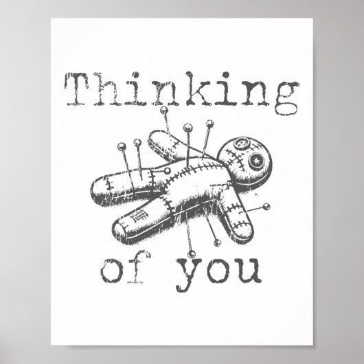 Denken aan jou Voodoo Doll Funny Halloween 2024 Poster (Voorkant)