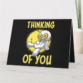 Denken aan jou voodoo poppen schattig en griezelig kaart (Achterkant)