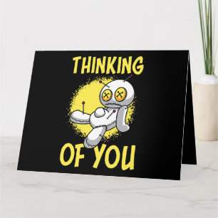 Denken aan jou voodoo poppen schattig en griezelig kaart