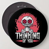 Denken aan jou voodoo poppen schattig en griezelig ronde button 6,0 cm (Voorkant /achterkant)