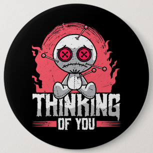 Denken aan jou voodoo poppen schattig en griezelig ronde button 6,0 cm