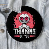 Denken aan jou voodoo poppen schattig en griezelig ronde button 6,0 cm (In situ)