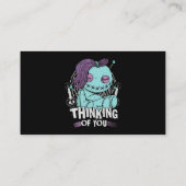 Denken aan jou voodoo poppen schattig en griezelig visitekaartje (Achterkant)