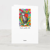 Denken aan jou | Vriendschap grillige kat Kaart (Achterkant)