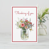 Denken aan jou Waterverf Bloemen in een pot (Staand voorkant)