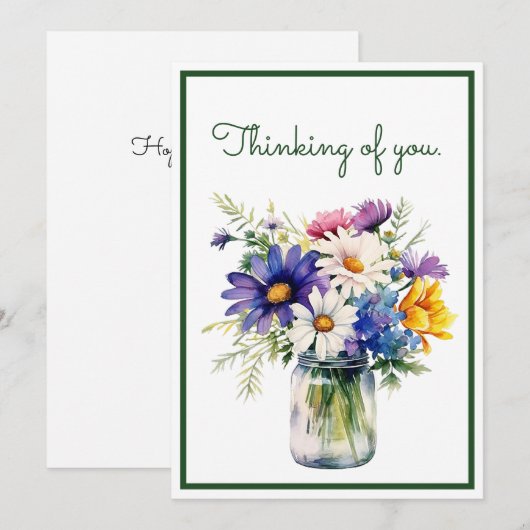 Denken aan jou Waterverf Flowers Customize (Voorkant / Achterkant)