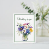 Denken aan jou Waterverf Flowers Customize Briefkaart (Staand voorkant)