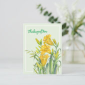 Denken aan jou Waterverf Gele Dag Lelies Briefkaart (Staand voorkant)