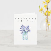 Denken aan jou waterverf lylac bloem kaart (Gele Bloem)