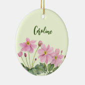 Denken aan jou Waterverf roze japans anemoon Keramisch Ornament (Rechts)