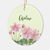 Denken aan jou Waterverf roze japans anemoon Keramisch Ornament (Links)