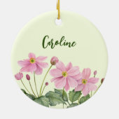 Denken aan jou Waterverf roze japans anemoon Keramisch Ornament (Achterkant)