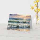 Denken aan jou Waterverf Seascape Kaart (Gele Bloem)