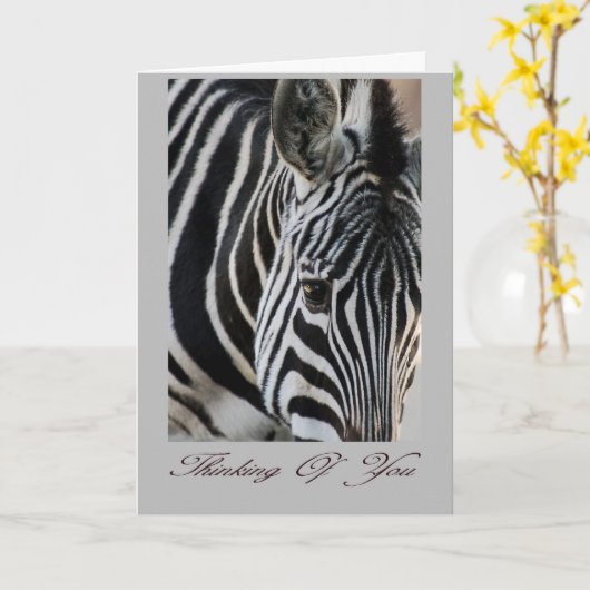 Denken aan jou - Zebra - Dier Kaart (Gele Bloem)