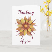 "Denken aan jou" Zonnebloem wenskaart Kaart (Gele Bloem)