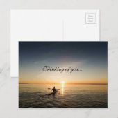 Denken aan jou, zonsondergang over het oceaan Brie Briefkaart (Voorkant / Achterkant)