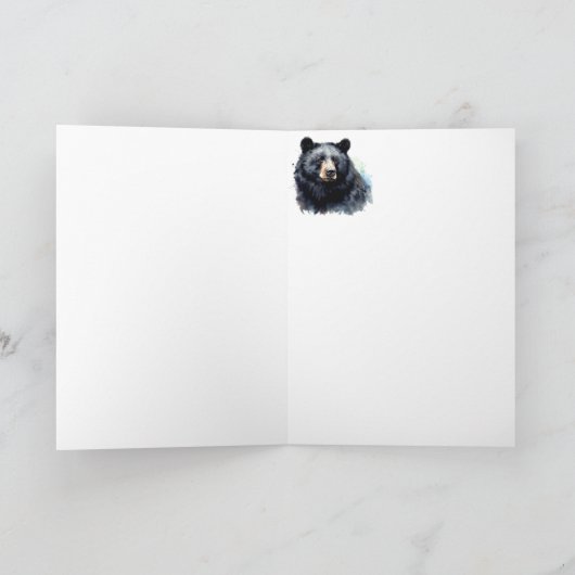Denken aan jou Zwart Beer Dier Natuur Wildlife Kaart (Binnen)