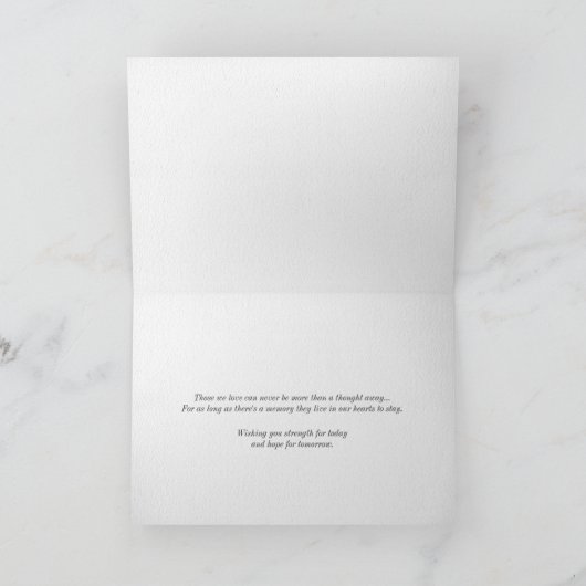 Denken aan jullie engelen Condoleance Sympathie Feestdagen Kaart (Binnen)