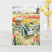 Denken aan jullie Nederlandse tulpen Kaart (Gele Bloem)