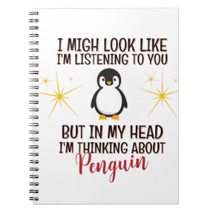 Denken aan pinguïns - grappig gepersonaliseerd notitieboek
