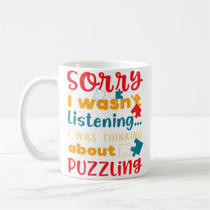 Denken aan puzzel legpuzzel hobby puzzelaar koffiemok