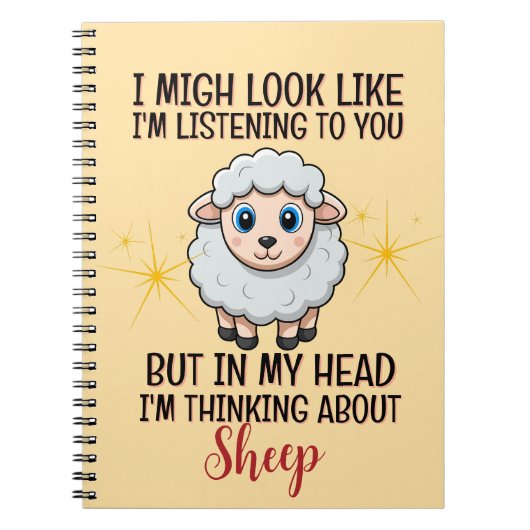 Denken aan schapen - grappig notitieboek (Voorkant)