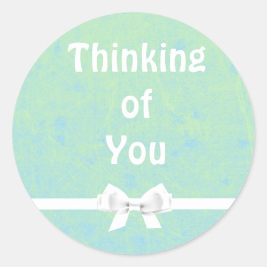 Denken aan u Blauwgroen en witte boog Sticker (Voorkant)