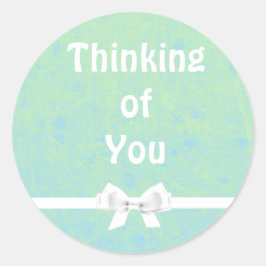 Denken aan u Blauwgroen en witte boog Sticker