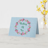 Denken aan u Bloemen Krans Note Kaart (Gele Bloem)