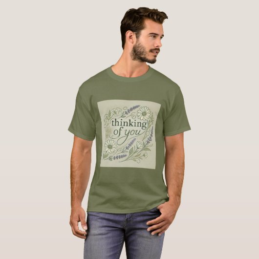 Denken aan u Bloemen Tshirt voor mannen (Voorkant volledig)