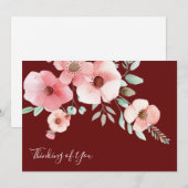 Denken aan u Bloemennotitie Kaart Notitiekaartje (Voorkant / Achterkant)