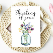 Denken aan u Boho Pastel Bloemen Kaart