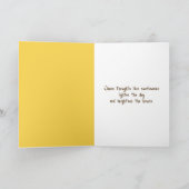 Denken aan u Bunny Snuffelen van een zonnebloem Kaart (Binnen)