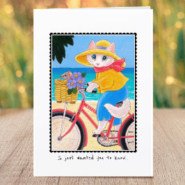 Denken aan u Cat & Mouse Fiets Custom Gevouwen Kaart