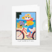 Denken aan u Cat & Mouse Fiets Custom Gevouwen Kaart (Voorkant)