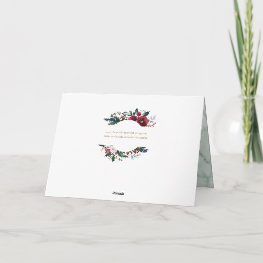 Denken aan U Condoleance Sympathie Kerstmis Feestdagen Kaart (Achterkant)