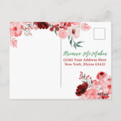 Denken aan u deze kerst Waterverf Flower Briefkaart (Achterkant)