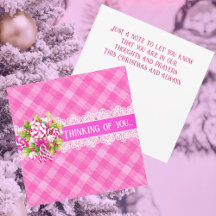 Denken aan u Flat Holiday Kaart