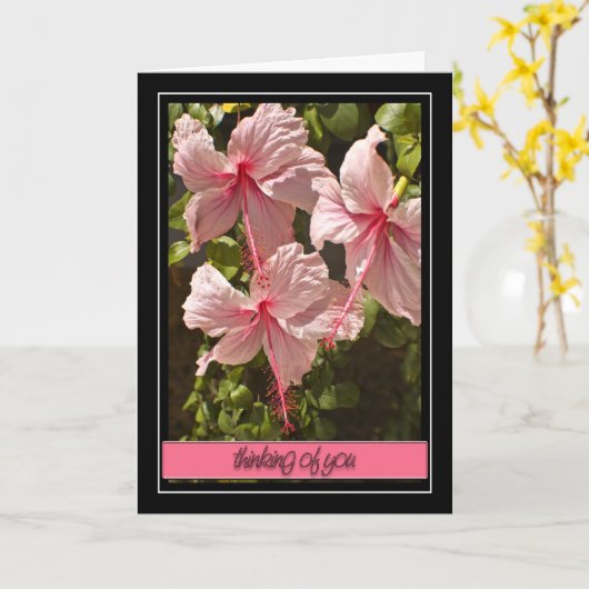 Denken aan u Hibiscus Kaart (Gele Bloem)