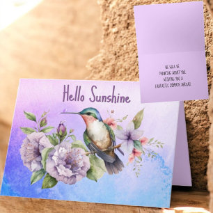 Denken aan u Hummingbird & Floral Custom Kaart