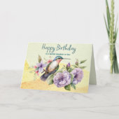 Denken aan u Hummingbird & Floral Custom Kaart (Voorkant)
