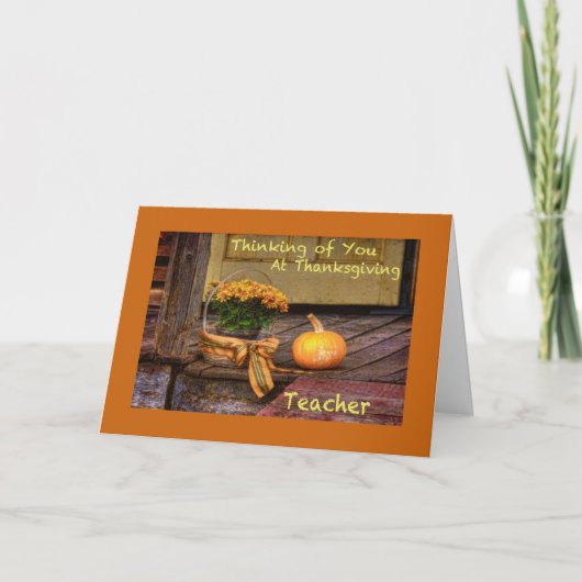 Denken aan U in de Thanksgiving, Leraar Kaart (Voorkant)