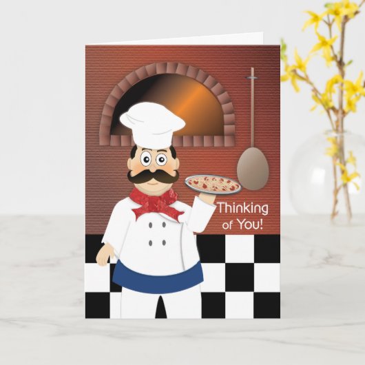 Denken aan u Italiaanse chef-kok Bakken Pizza Hot  Kaart (Gele Bloem)