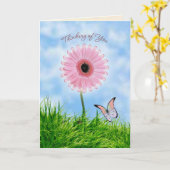 Denken aan U Kaart met daisy-gerbera bloem (Gele Bloem)